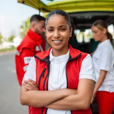 ambulancière souriante